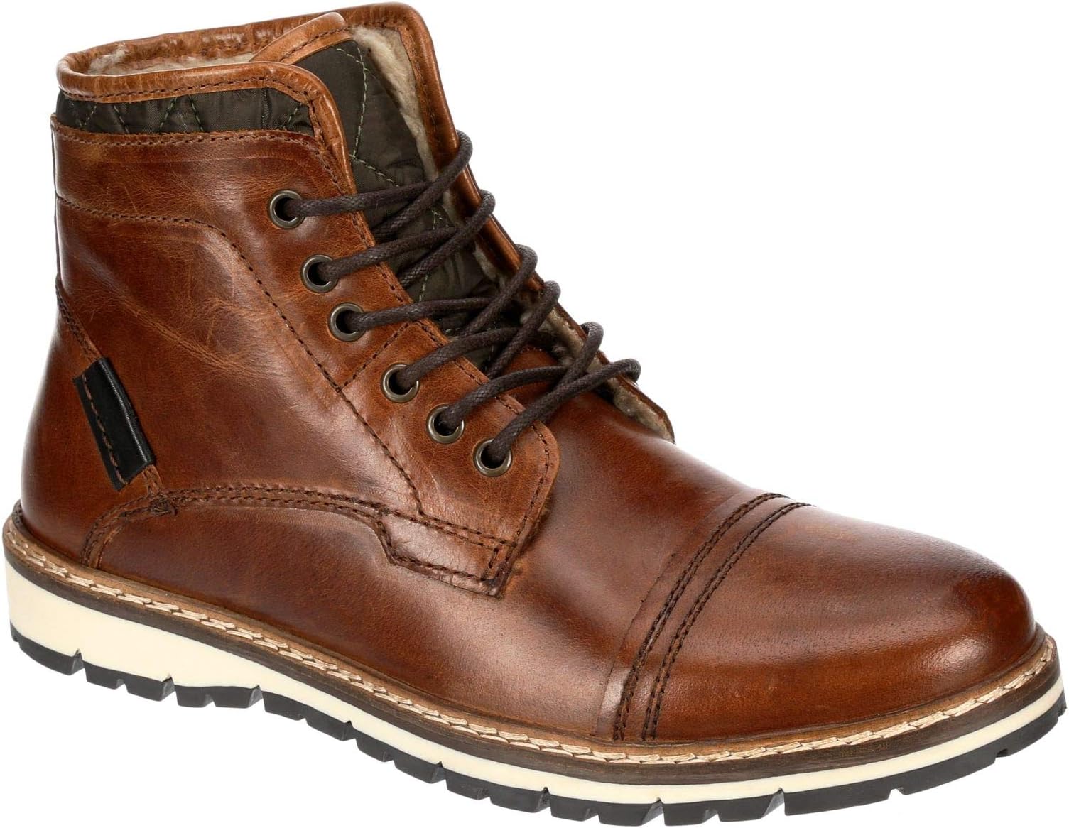 Franco Fortini Blake - Men's Leather Round Toe Lace-up Casual Boot