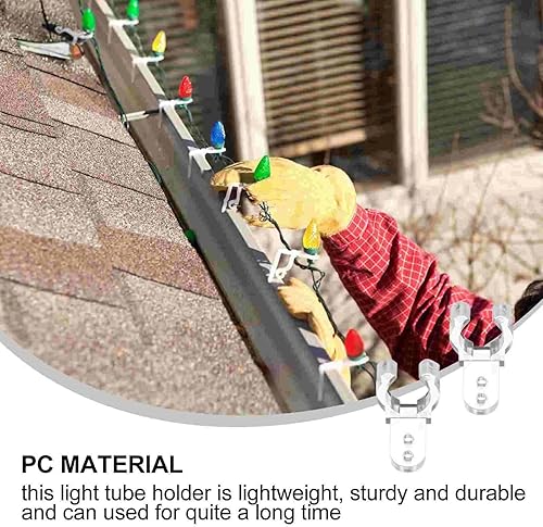 Miniatura 6 de Tvoip 100 clips de luz LED de 1/2 pulgada con 200 tornillos de PVC transparente para colgar en la pared al aire libre de Navidad