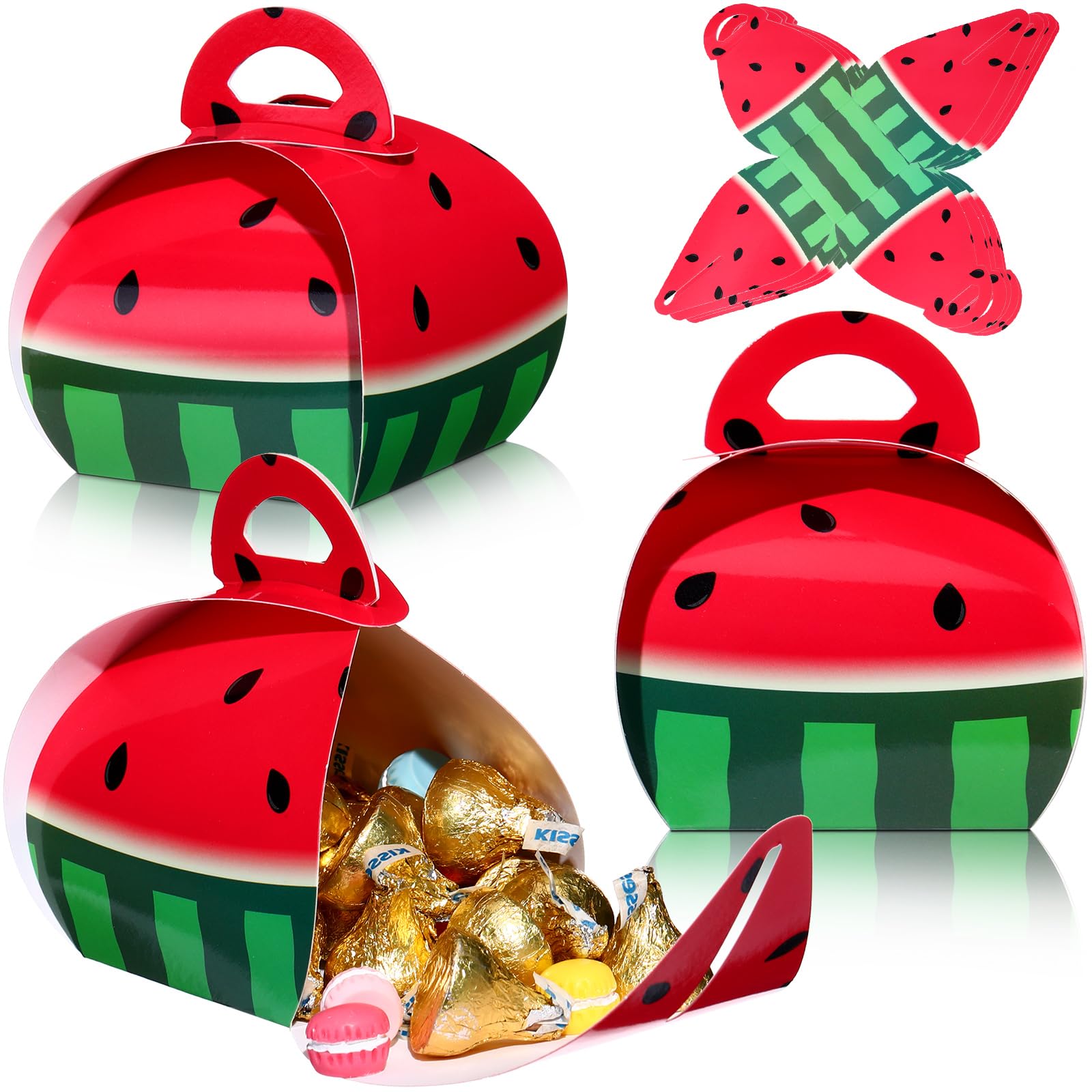TaoBary 36 Pcs Watermelon Party Favor Boxes 3D Treat Goodie Gift Bags
