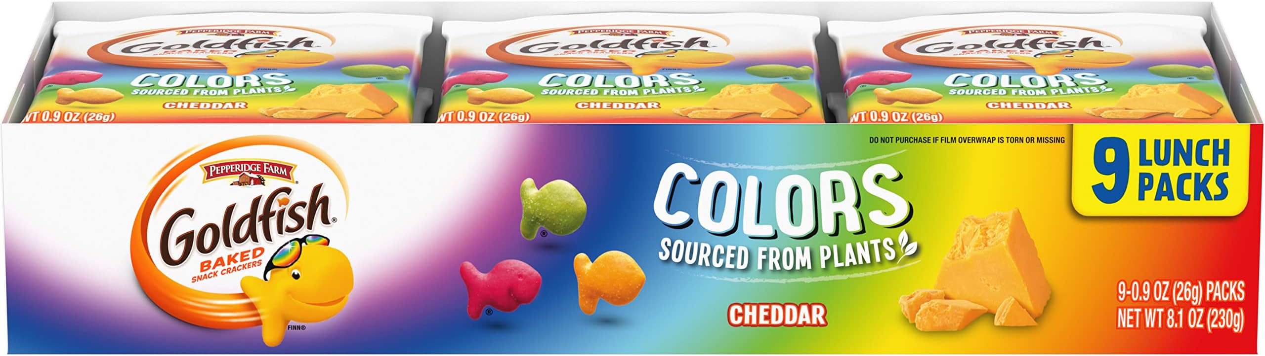 Amazon.com: Goldfish Colors Cheddar Crackers, Snack Pack, 0.9 oz, 9 CT ...