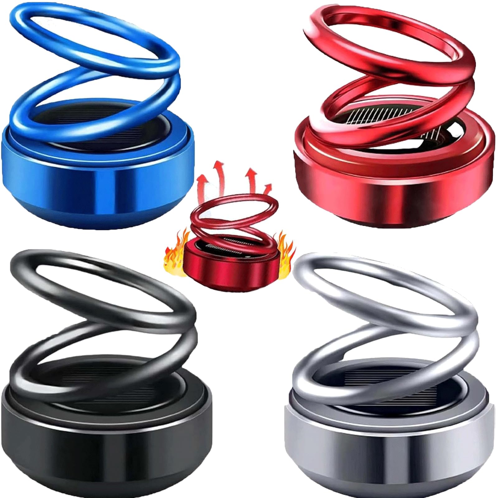 Portable Kinetic Molecular Heater, Kinetic Molecular Heater, Solar Rotating Double Ring Suspension Car Aromatherapy Ornament, for Car Living Room Bedroom (4a)