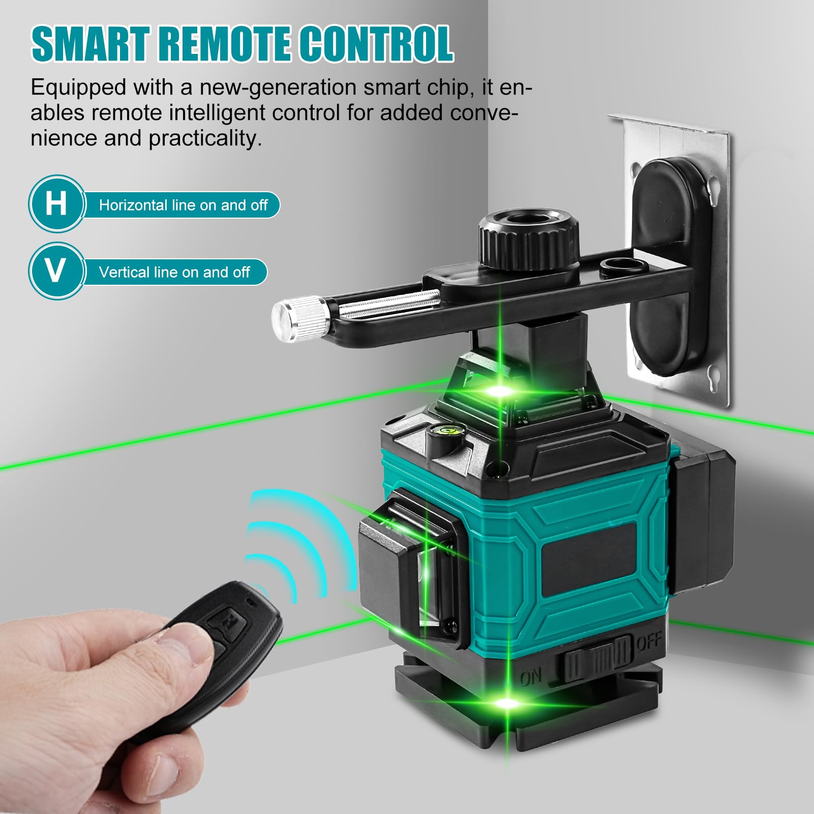 Livella Laser Autolivellante 360 Rotante, 4D 16 Linee Livello Laser con 1,2M Treppiede Regolabile, Visibile e Preciso, per Immagini Scaffali o DIY, 4,8Ah Batteria Ricaricabile(Verde e Nero)