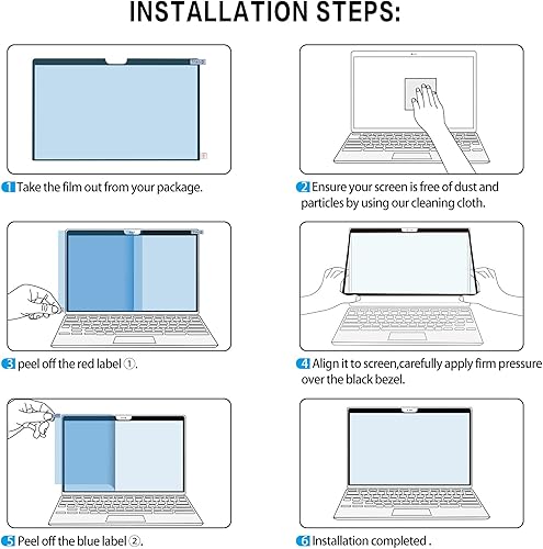 Vista 106 de FILMEXT Filtro protector de pantalla de privacidad totalmente extraíble para Microsoft Surface Pro X/Surface Pro 8, filtro antirreflejo antiespía