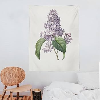 ライラックの油絵 Amazon.co.jp: ライラックのイラストタペストリー 詳細な植物イラスト