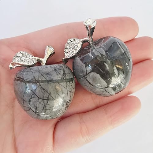 Vista 38 de 1 pieza de figuras coleccionables de cristales de manzana de rodonita y piedras curativas, decoración de habitación de 1.18 pulgadas, decoración