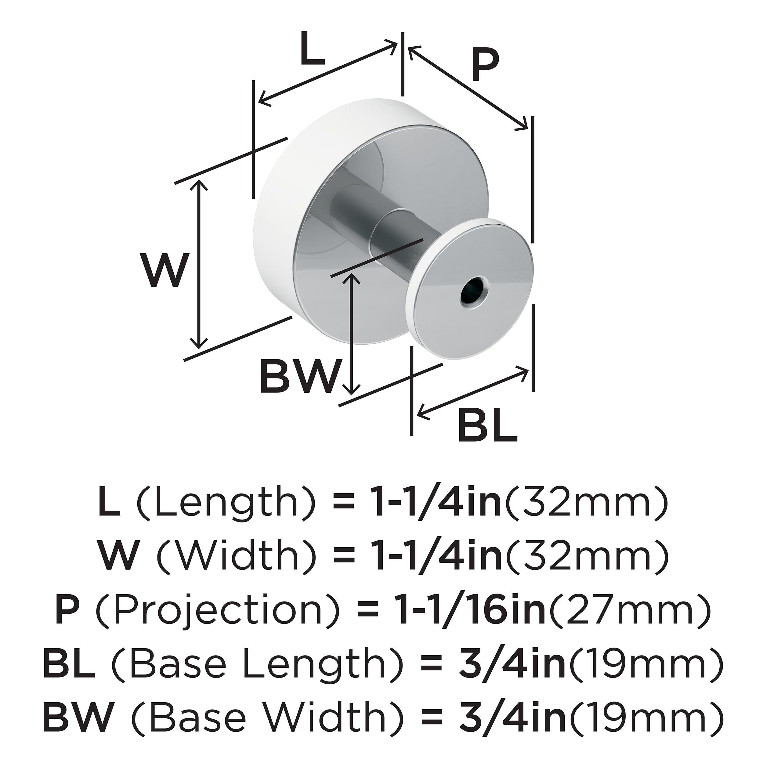 Amerock, Polished Chrome, 1-1/4 in (32 mm) Diameter - Image 4