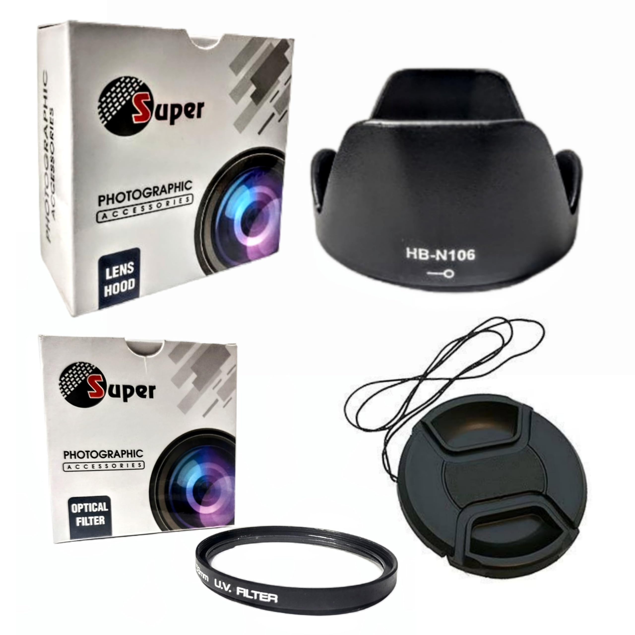 SUPERNIC HB-N106 Bayonet Lens Hood + 55mm UV and 55mm Lens Cap Compatible with Nikon HB-N106 Bayonet Lens Hood for 18-55mm AF-P & 18-55mm f/3.5-5.6G VR AF-P DX (Not for AF-S)-picture-19