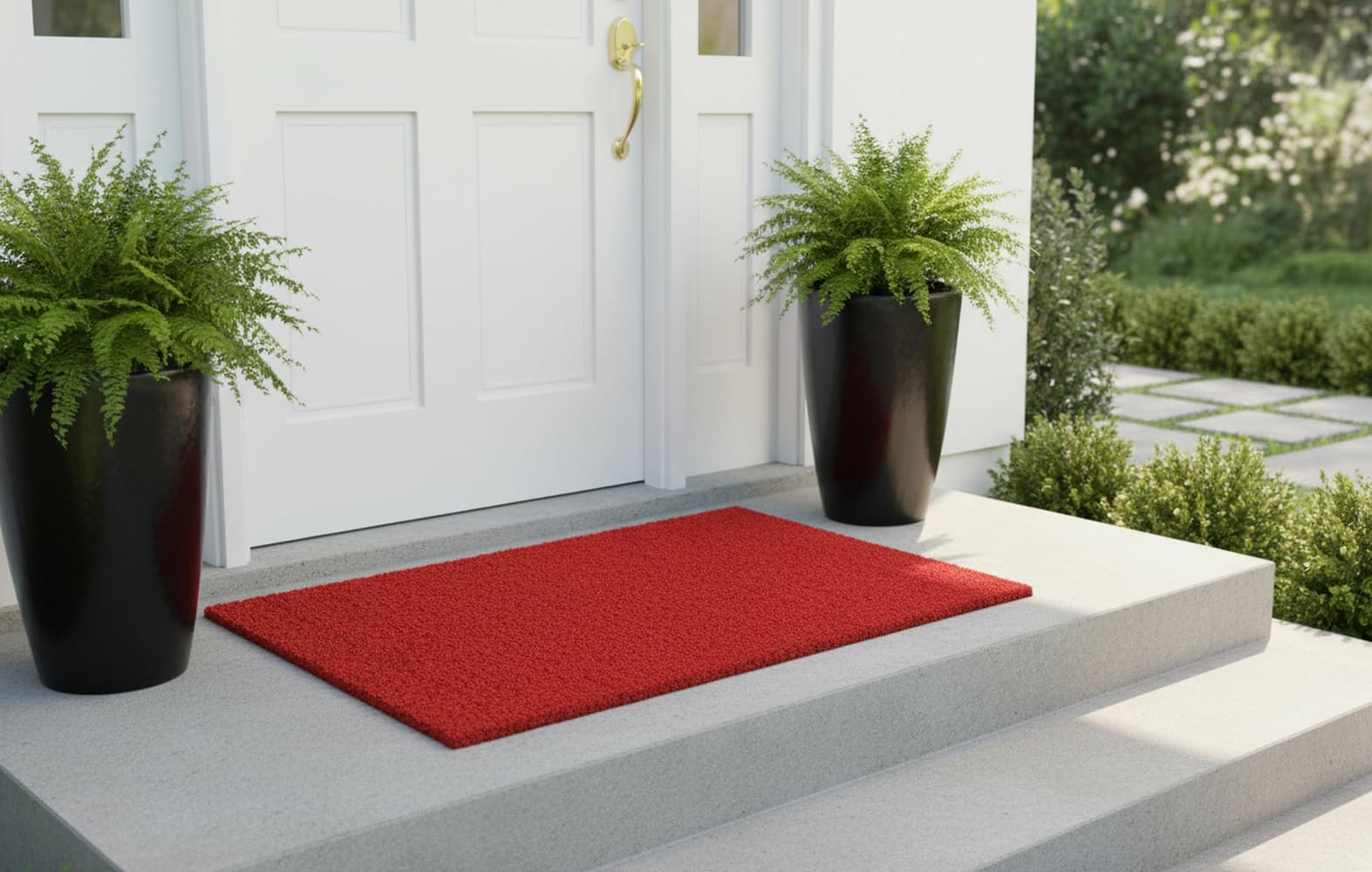 Paillasson Cocco fibre naturelle et en caoutchouc recyclé (33 x 60, 33 x 70,40 x 70, 40 x 80, 40 x 90, 50 x 100, 60 x 120, 70 x 140) (rouge uni, 60 x 120)