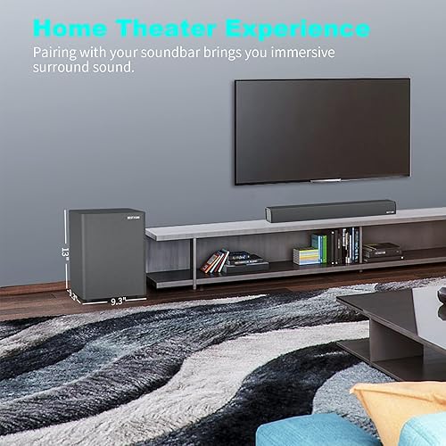 Miniatura 6 de BESTISAN Subwoofer de 6.5 pulgadas, subwoofer de audio doméstico alimentado con graves profundos en diseño compacto, para estudio y cine en casa,