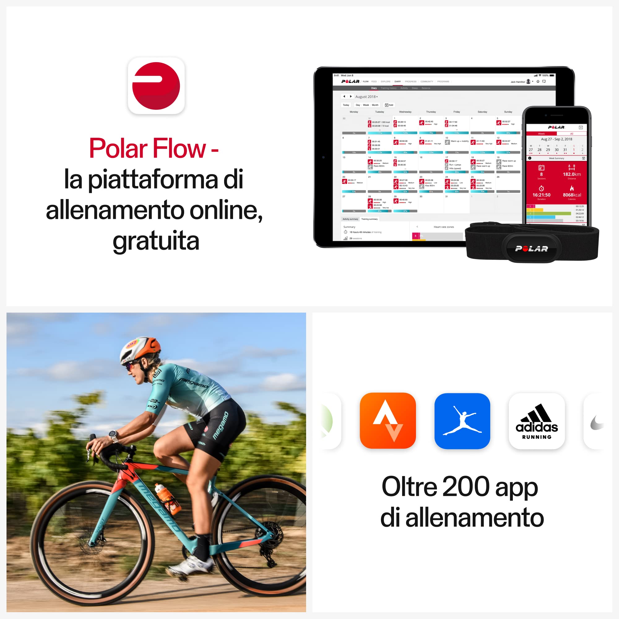 Polar H10, Sensore di Frequenza Cardiaca Toracico, Unisex, con Trasmissione Ant+ e Bluetooth, Memoria Interna, Impermeabile, Elastico Comodo e Stabile, Rosso, M-XXL, H10