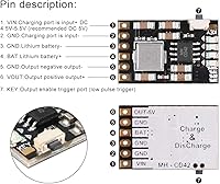 Vista 4 de MakerFocus 6 unids 2A 5V descarga de carga módulo integrado 3.7 V 4.2 V para batería de litio 18650 con aumento de carga Módulo de placa PCB