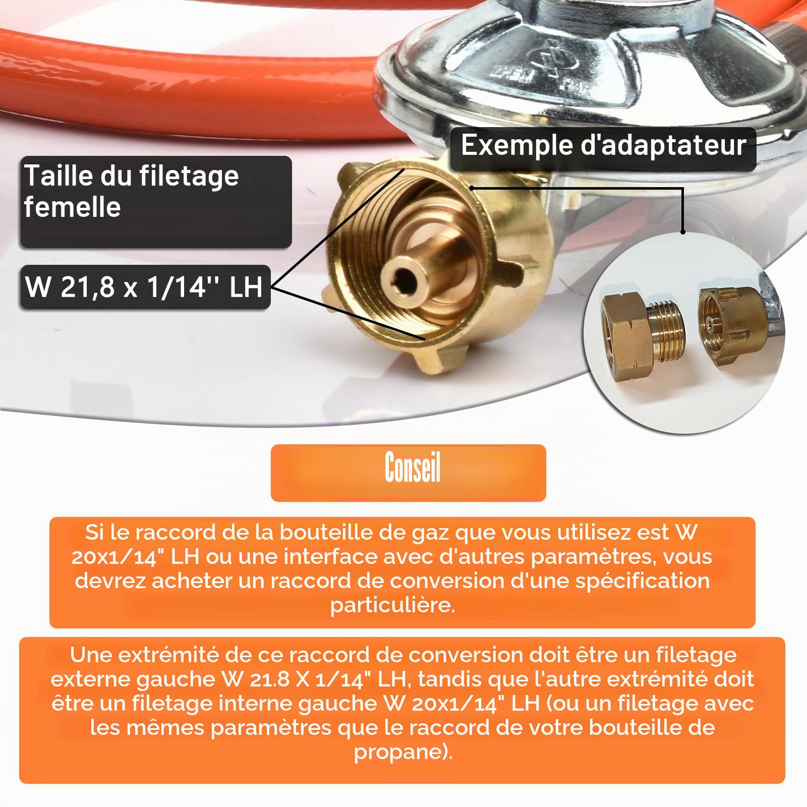 Réchaud à gaz portable Brûleur à gaz 4 pieds 6 kW avec tuyau de 1,5 m certifié CAS et réducteur de pression de 50 bar pour l'extérieur, le camping