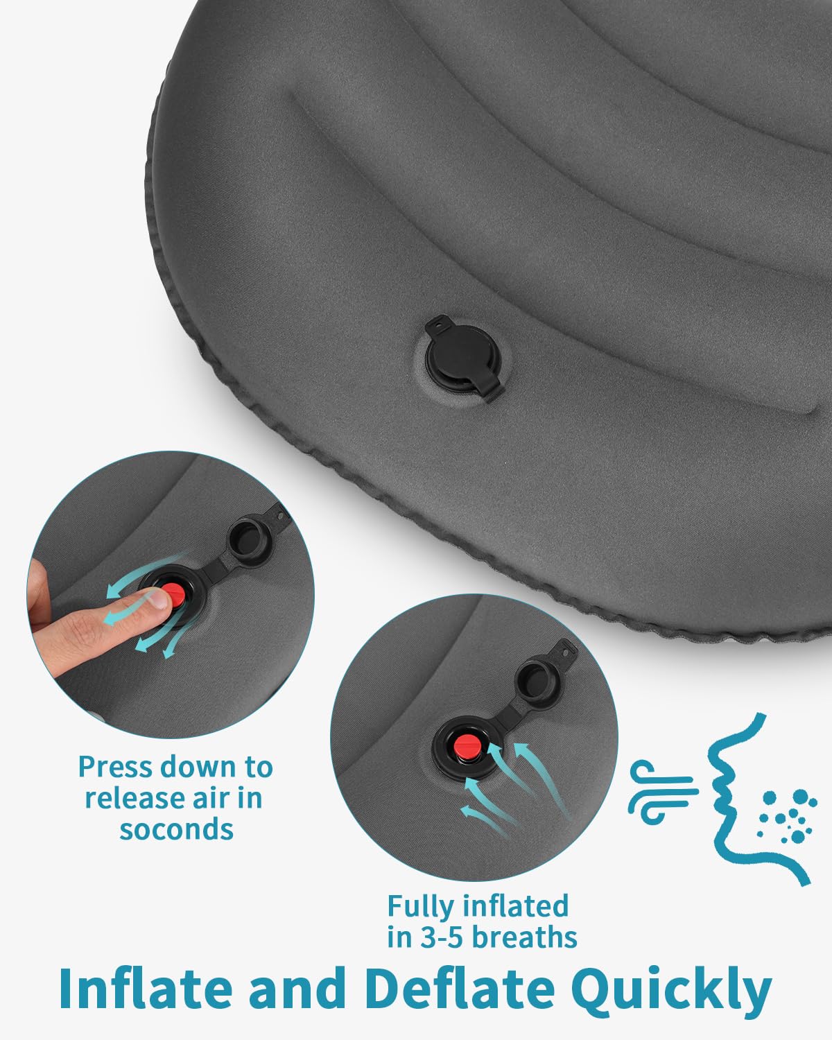 2 Pezzi Cuscino, Almohada de Playa Hinchable, Almohada Inflable Camping, Ultraligero Cojin de Viaje Hinchable, Almohada Playa, Almohada de Camping Inflable Ultraligera para Camping, Playa, Viajes