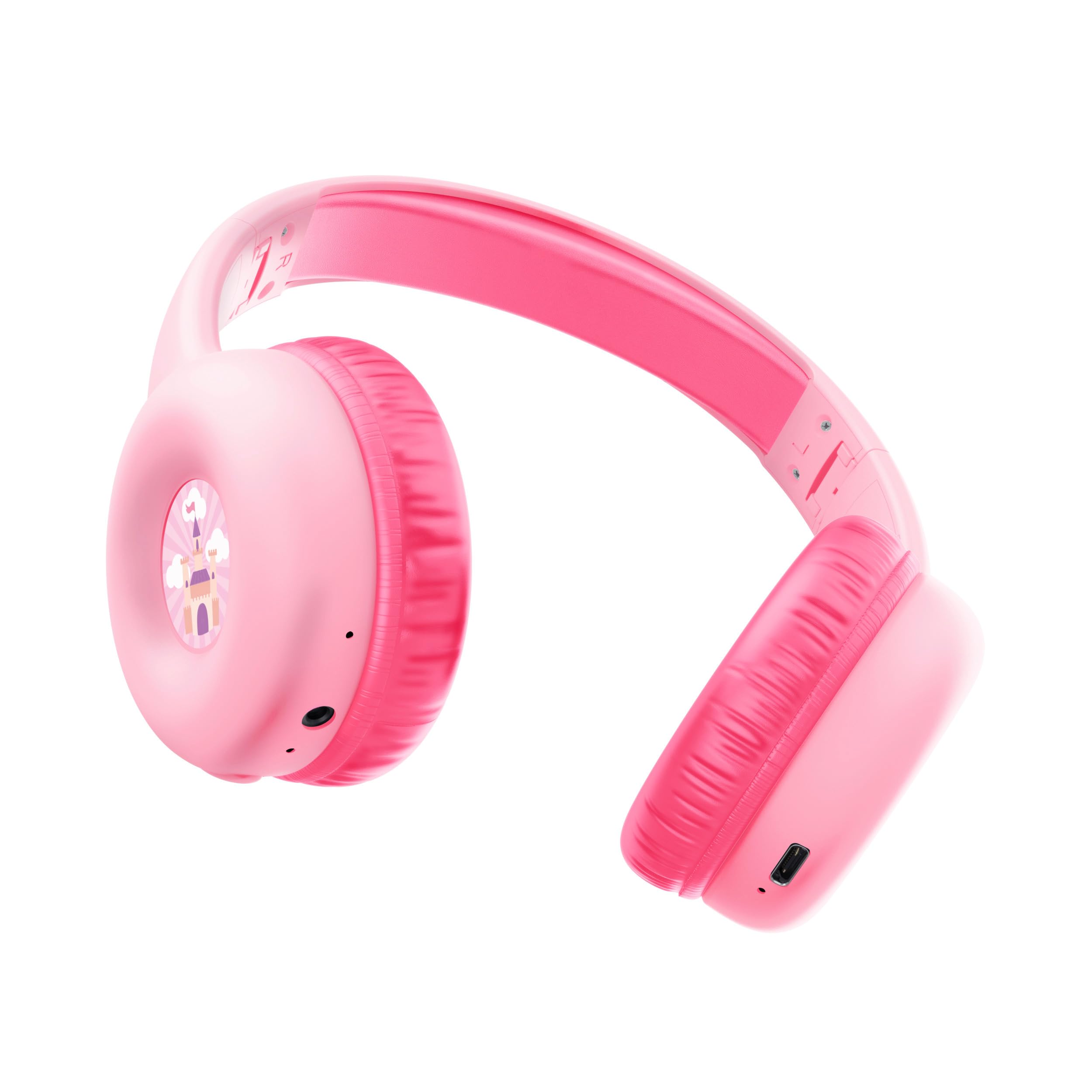 Trust Nouna Cuffie Bluetooth per Bambina 4-10 Anni con Limitazione del Volume (85dB), Cuffie On Ear Pieghevoli con Microfono e Adesivi, Cuffie Wireless, 15h di Riproduzione per Musica, Rosa