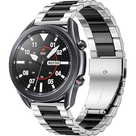 Aimtel Compatible With Samsung Galaxy Watch 46mm Strap 22mm Solid Stainless Steel Metal Replacement Bracelet Band For Galaxy Watch Sm R800 R805 Galaxy Watch 3 45mm Gear S3 Black Amazon Co Uk Electronics Photo