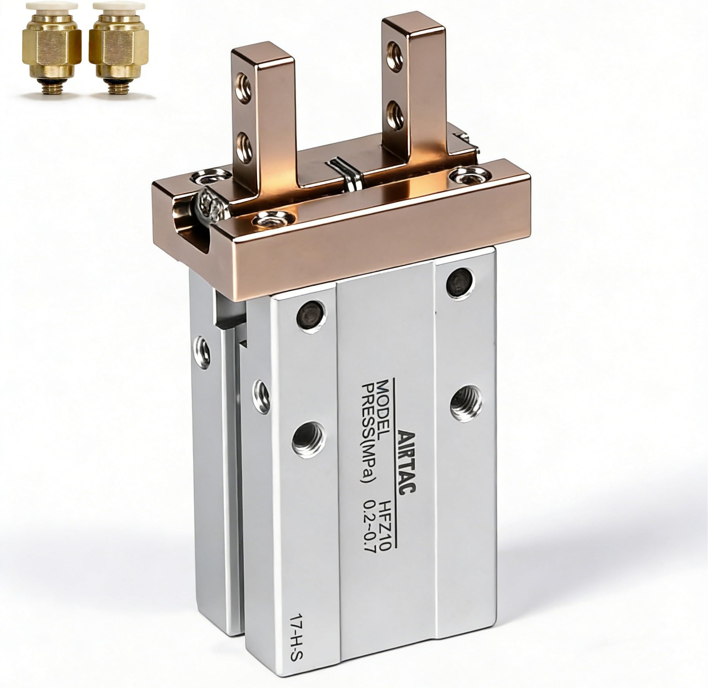Pneumatic Gripper Claw Parallel Style with Guide Track-Ball Bearing, Mini Finger Air Cylinder AirTac HFZ20 （Bore Size 20mm）Double Acting