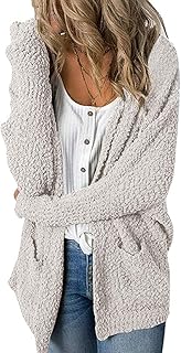 Women's Long Sleeve Soft Chunky Knit Sweater Open Front Cardigans Outwea...