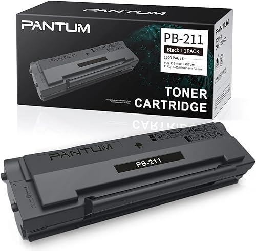 PANTUM Cartucho de tóner negro PB-211 compatible con P2200, P2500W, P2502W, M6500NW, M6550NW, M6552NW, M6600NW, M6602NW Series, Yeilds hasta 1600