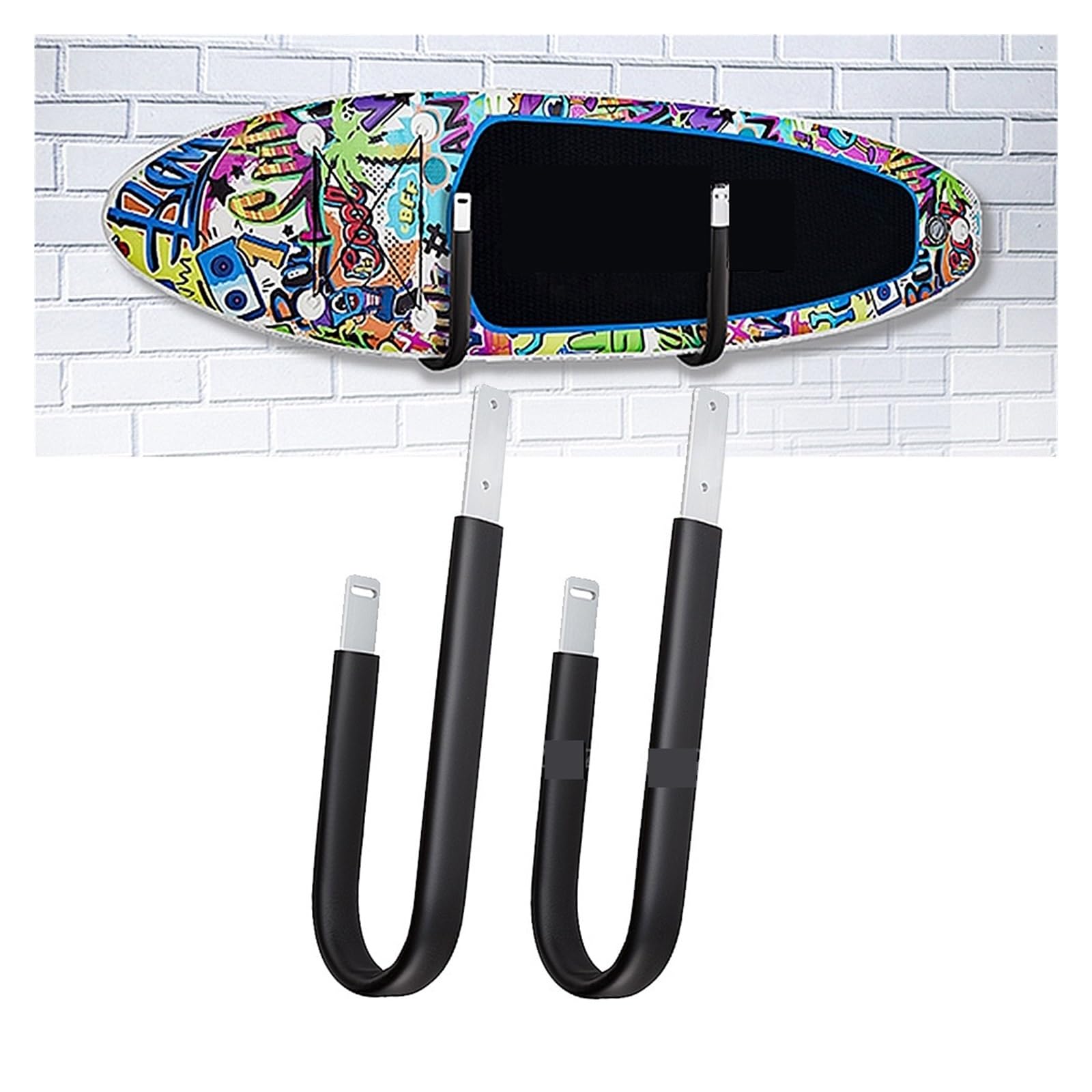 Fahrrad Surfbrett Träger 2X Surfbrett Wand Rack Kiteboard Halter Universal Heavy Duty Wand Cradle for Skimboard Paddle Board Wakeboard Longboard Unterstützung Surf Rack