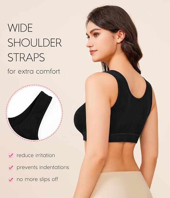 BRABIC Front Closure Compression Full Coverage Bras for Women Post Surgery Everyday