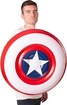 Inflatable USA America Shield Costume for 4th of July Mens Adult Teens Womens Accessories Halloween, One Size Multicoloured
