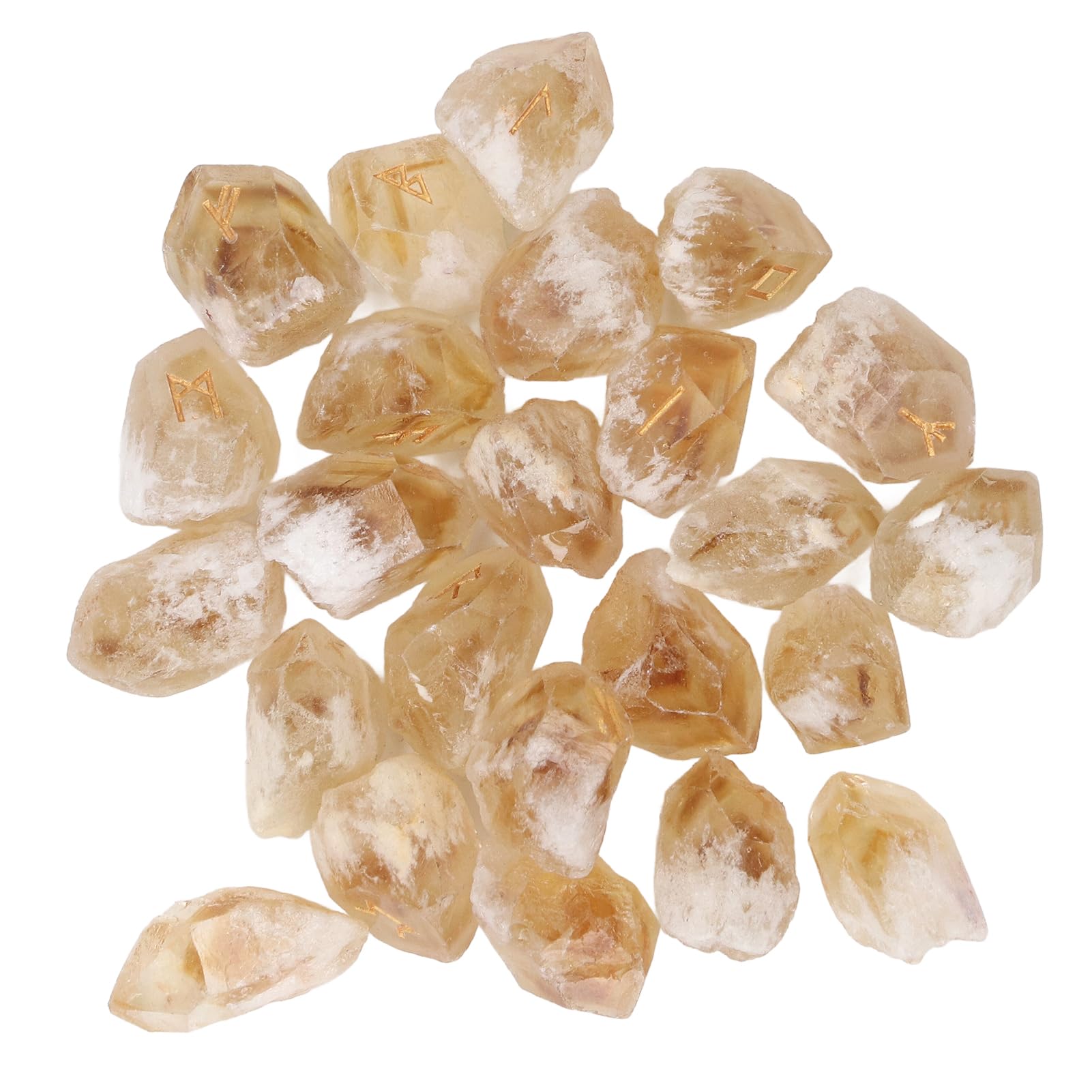 25 St Rune Sten Kristall Oregelbunden Hantverk Set Dekoration Ornament för Yoga, Skrivbord Tejper Namnskyltar (Genericzhgb7fv6wn-12)