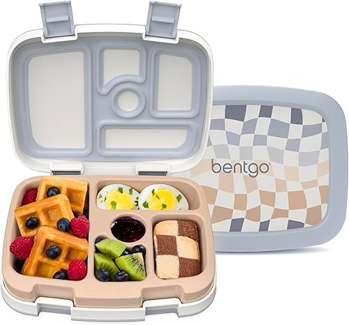 Miniatura 34 de Bentgo Kids Prints - Lonchera de 5 compartimentos, estilo bento, a prueba de derrames, tamaños de porción ideales para niños de 3 a 7 años, Aventura