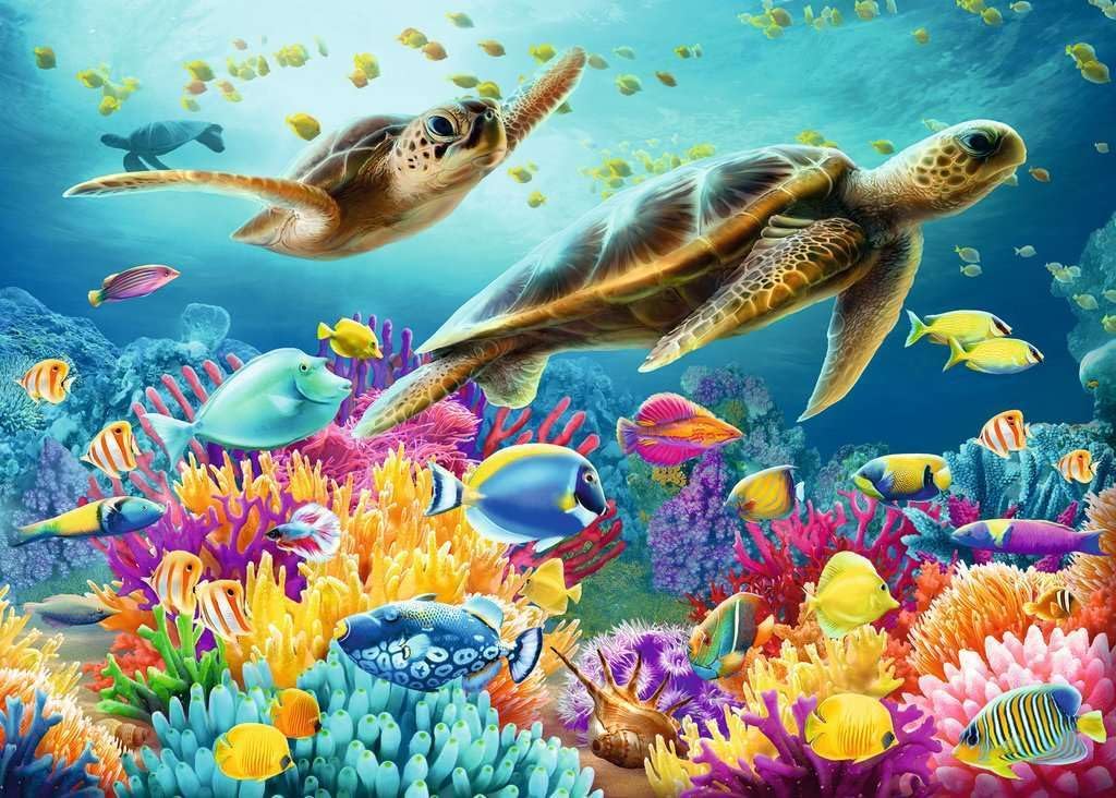 Erwachsenenpuzzle 1000 Teile - Blaue Unterwasserwelt