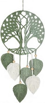 Large Tree of Life Dream Catchers Macrame Wall Hanging 24.8 x 11.81 Inch, Boho Wall Decor for Living Room Bedroom Nursery, Rustic Farmhouse Bohemian Home Decor, Housewarming Gift for New Home Gift, Spiritual Decor