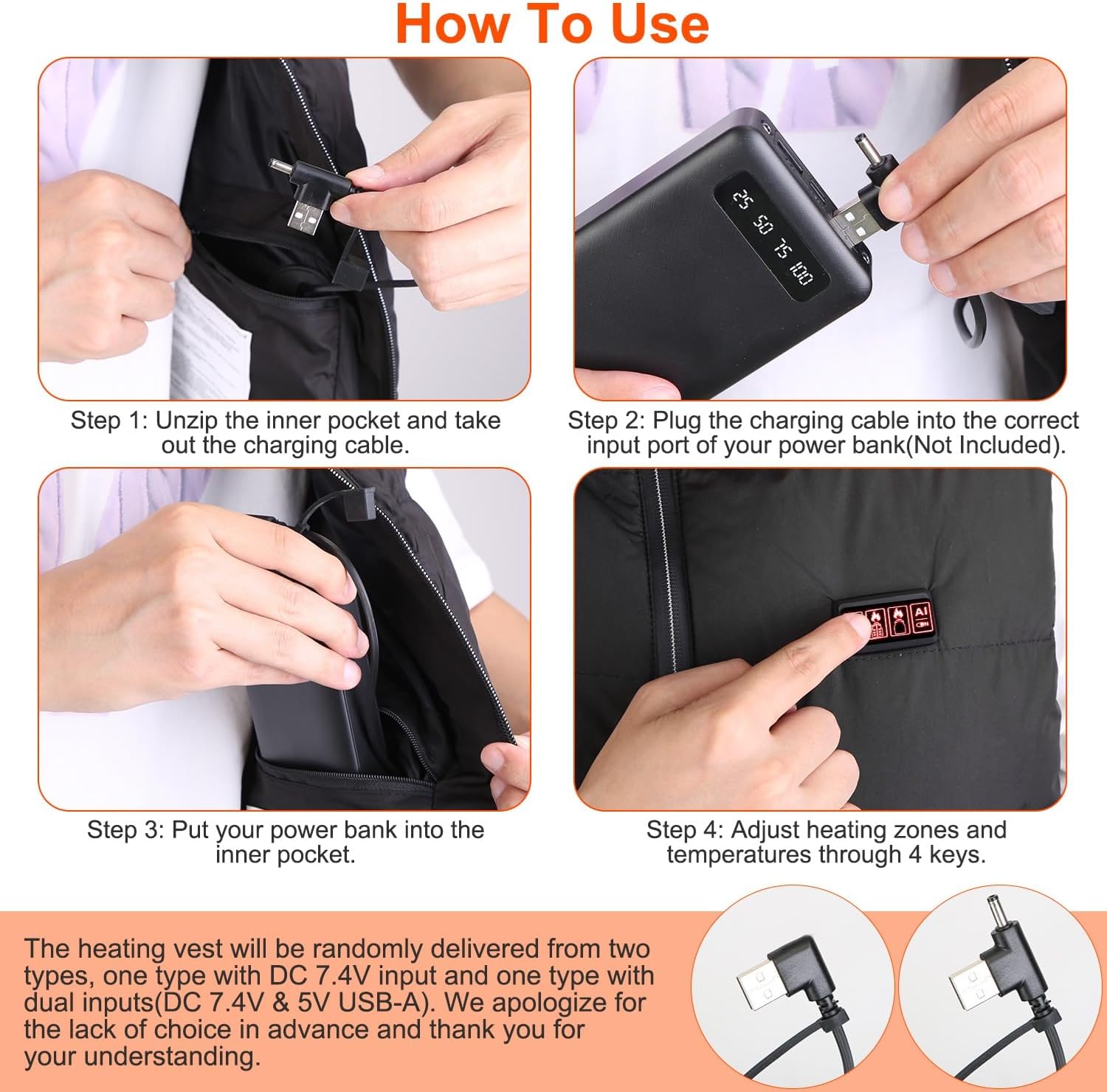 KOCASO Men's Women's Heated Jacket with 23 Heating Zones 3 Heat Levels USB Powered - Image 7