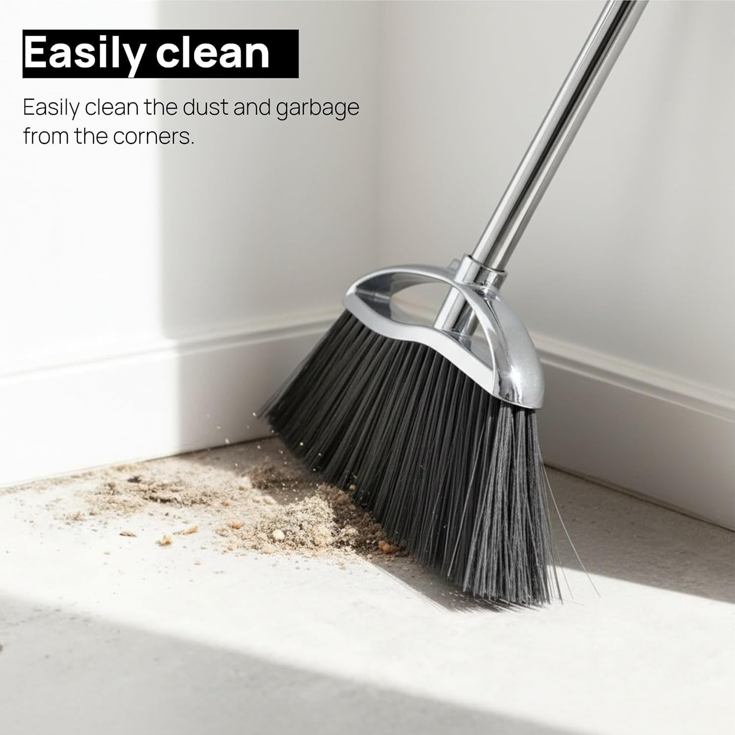 Indoor Soft Bristles Sweeping Broom,Long Handle Kitchen Angle Broom for Floor Cleaning Home Office Hardwood