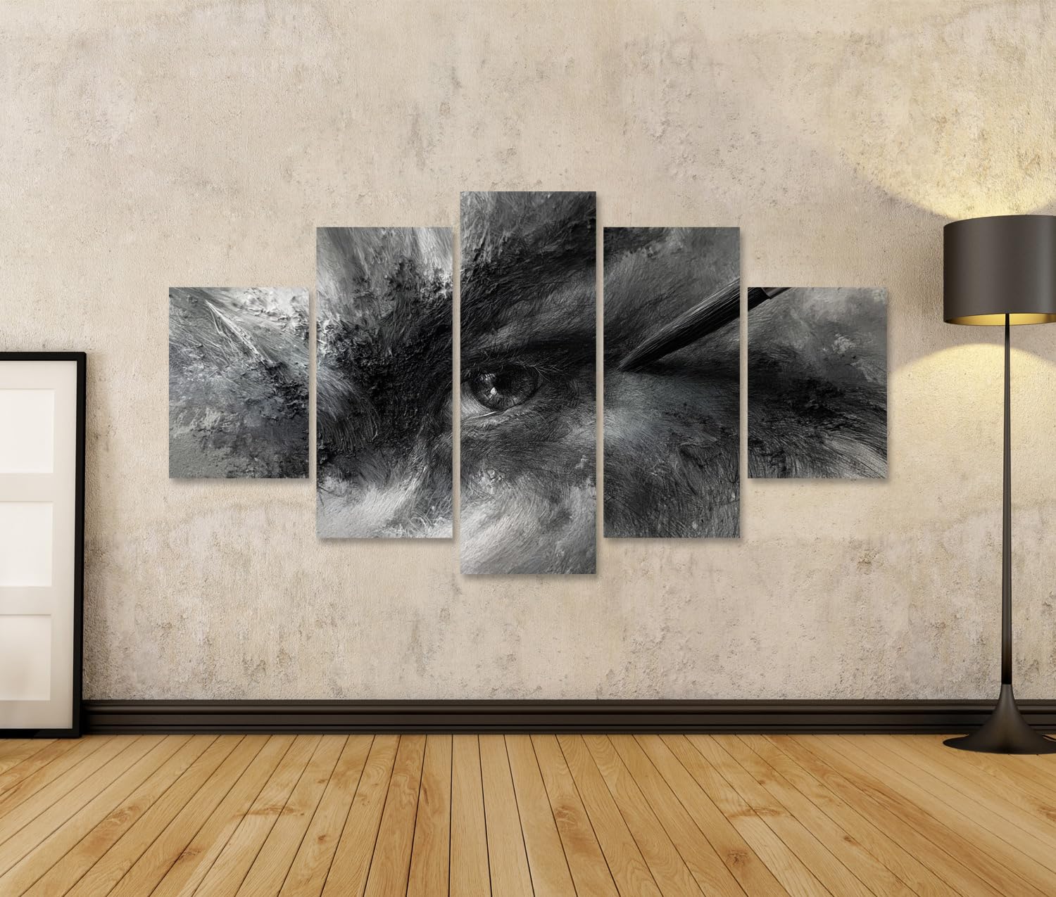 islandburner Bild auf Leinwand Faszinierendes Auge Kunstdruck Wohnzimmer Für Kunstliebhaber - 5-teilig