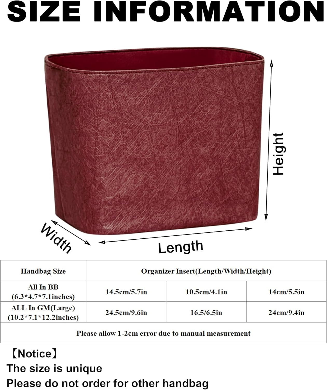 Purse Organizer Insert, Slim Inside Storage Bag Organizer Insert Fit for LV All In BB Bucket Bag Lightweight Inside Storage Pouch (Style-02, BB)
