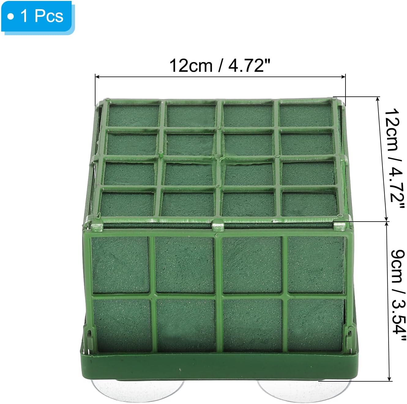 PATIKIL Floral Foam Cage Flower Holder, 2 Pcs Square 5x5x3.5 Inch Cage Floral Foam with Suction Cups for Flower Arrangement Table Centerpiece
