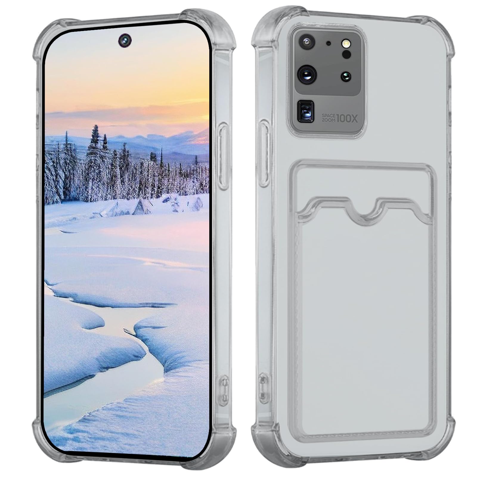 Coque Samsung S20 Ultra avec porte-carte grise en silicone souple antichoc - 8