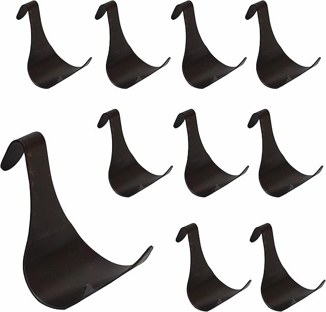 SUL Bronze Plated Moulding Hook Picture Rail Hooks Hangers, Picture Moulding Rail Frame Hook Hangers for Art Exhibition Gallery Picture Billboards Hanging Clothes Keys Holder  Bronze (10 PK)
