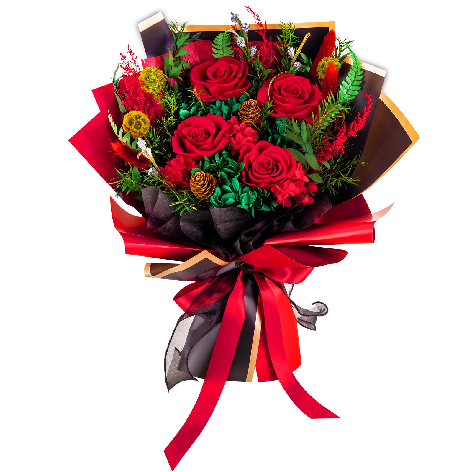 Rosa rossa conservata, fiore di Natale eterno, ideale come regalo per feste, compleanni, anniversari, momenti speciali, vacanze, ringraziamenti, benedizioni, matrimoni, San Valentino