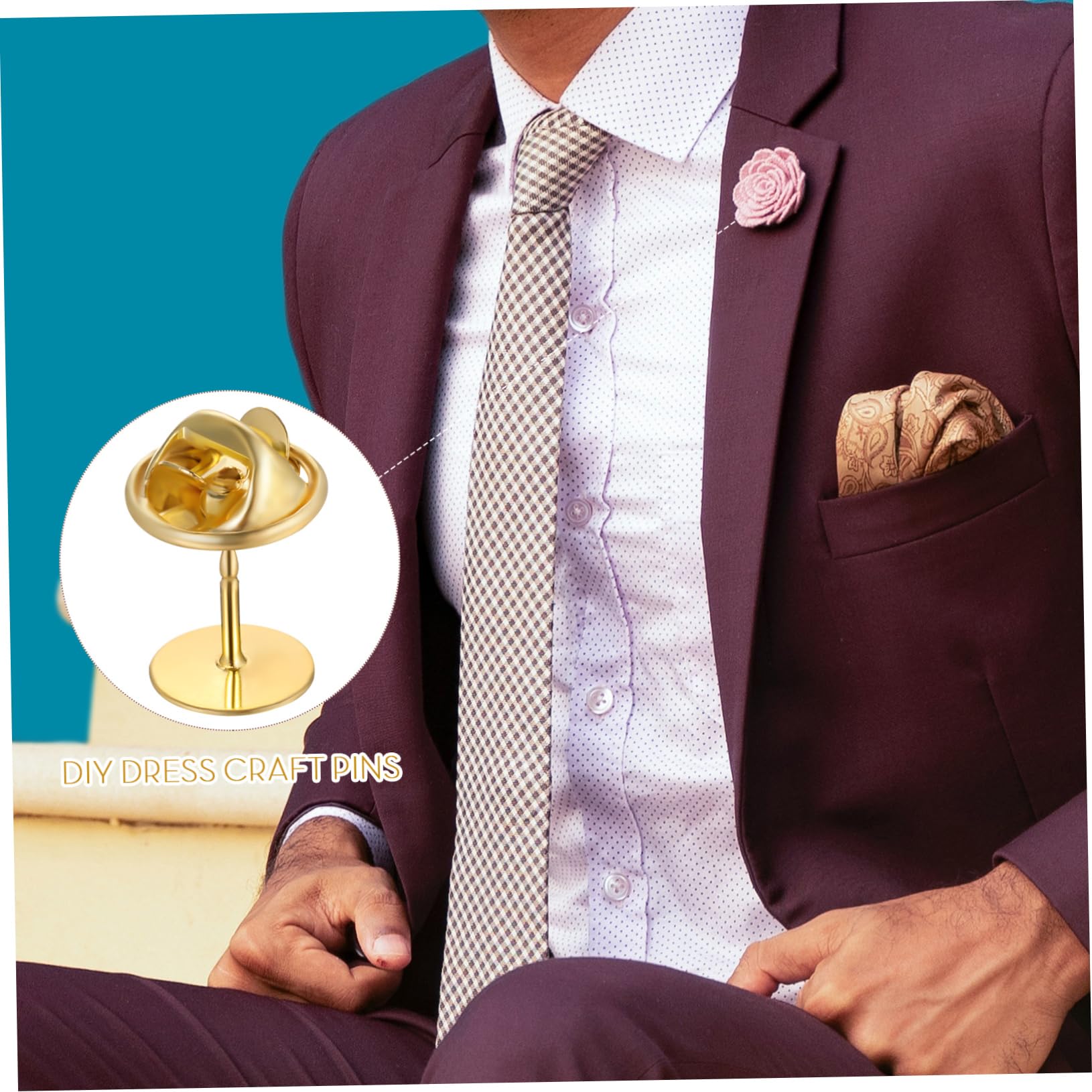 HOMSFOU 240 Sätze Diy Schmuck Anstecker Set Teilig Goldene Silberne Pins mit Federverriegelung für Bastelprojekte Anstecknadeln Robustem Gefertigt