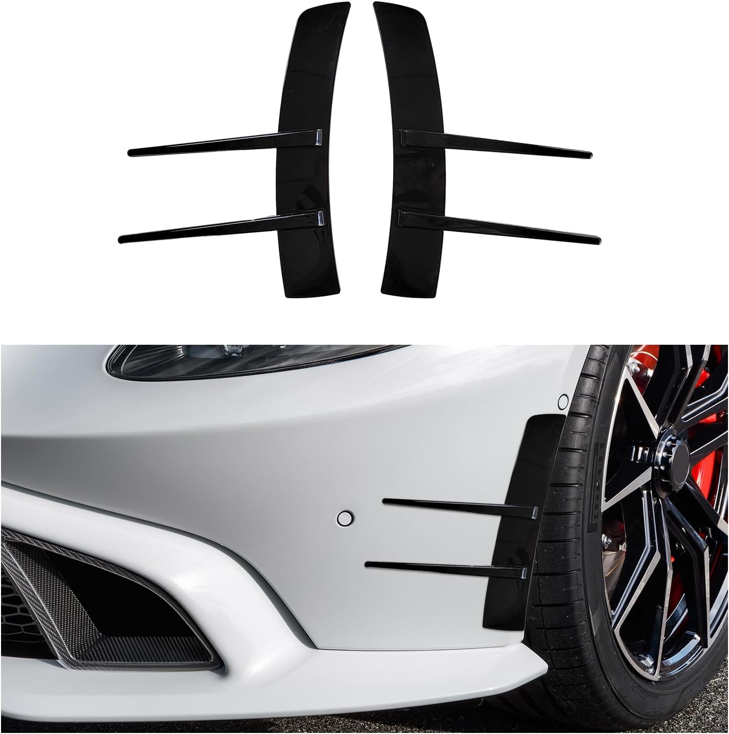 6 Stücke Universal Auto Spoiler Canards Kit Carbon Produktbild-Vorschau 11