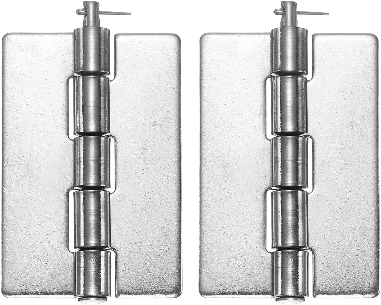 uxcell 2 Pack Heavy Duty Weldable Hinges, 3.5" x 2.36" x 0.12" Weld on Butt Hinge Stainless Steel Folding Metal Detachable Gate Hinges for Trailer Doors, Silver