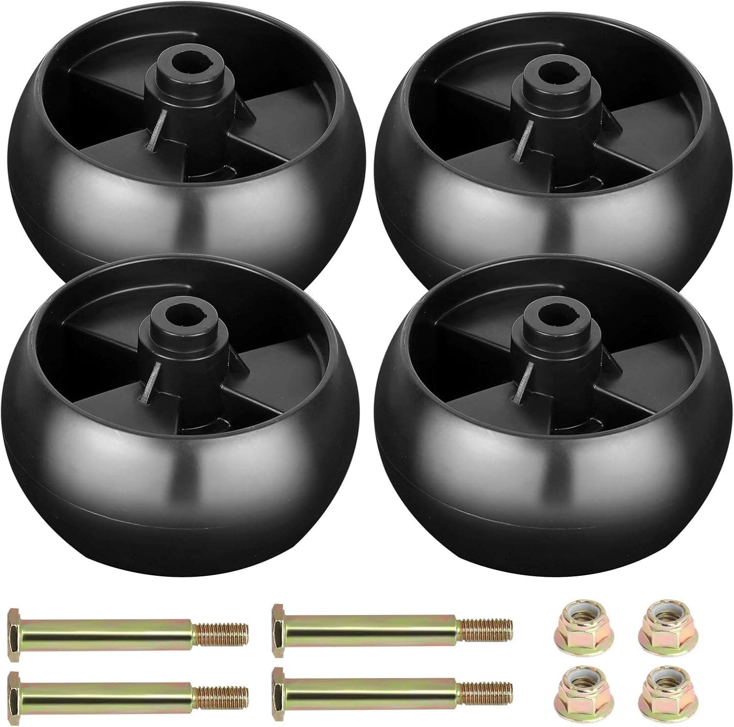 4 Pack 734-04155 Lawn Mower deck wheel and bolt kit replaces for MTD RZT42 Cub Cadet XT1-LT46,troy bilt 938-3056,734-04579,Toro 112-0677,Craftman LT1040,LT1045 Tractors