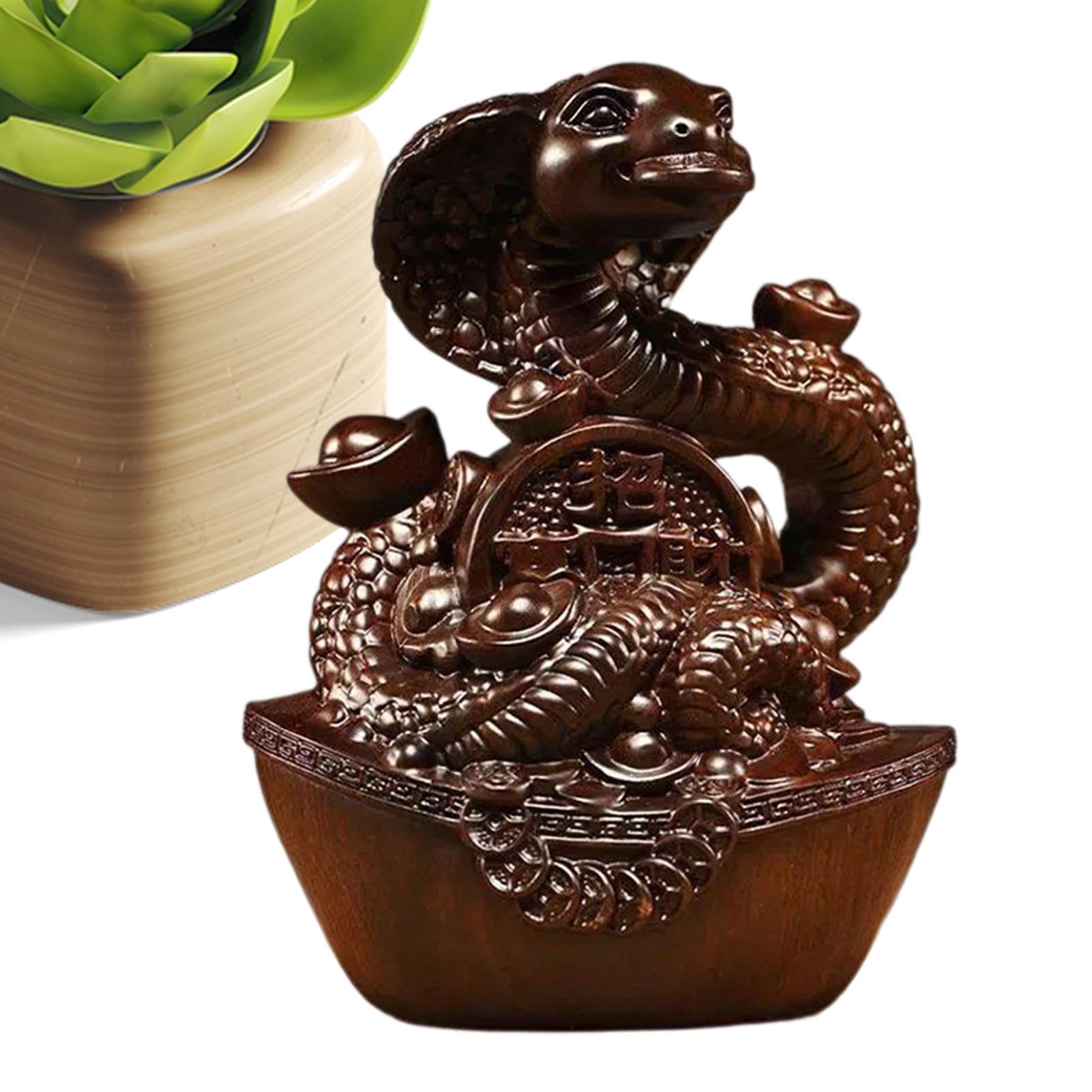 Figurines de Serpent de Table pour voiture et chambre, déco zen en bois sculpté pour le quotidien