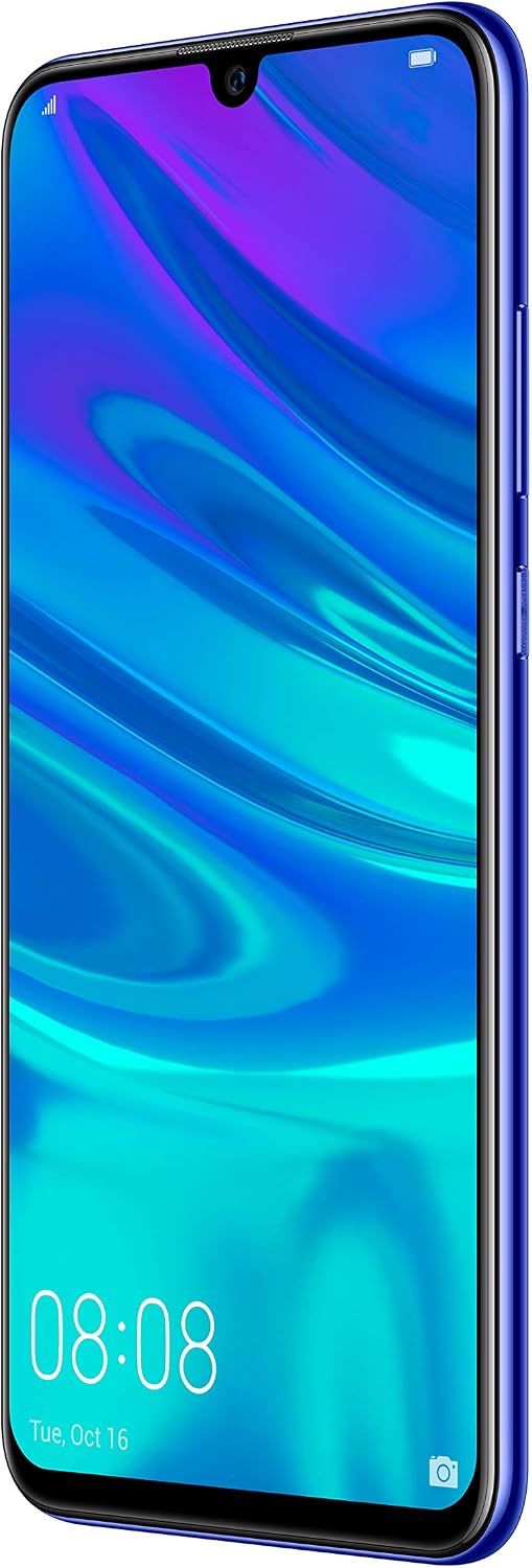 Фронт view of the Huawei P Smart Plus 2019 smartphone, displaying the 6.21-inch screen with a small notch for the front camera.