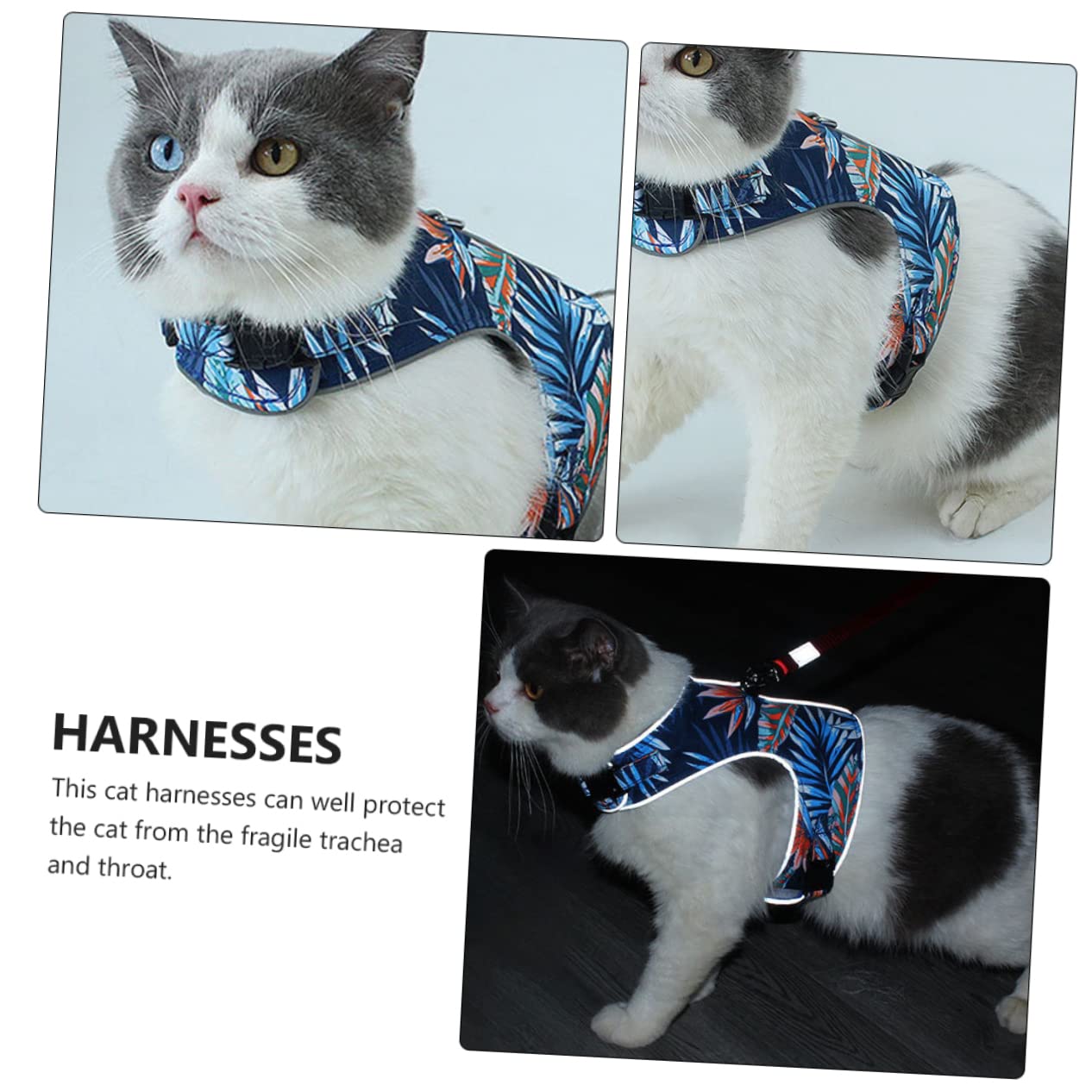 Kisangel 2juegos Arnés Antiescape para Gatos Reflectante Diseño De Transpirable para Paseos y Entrenamiento