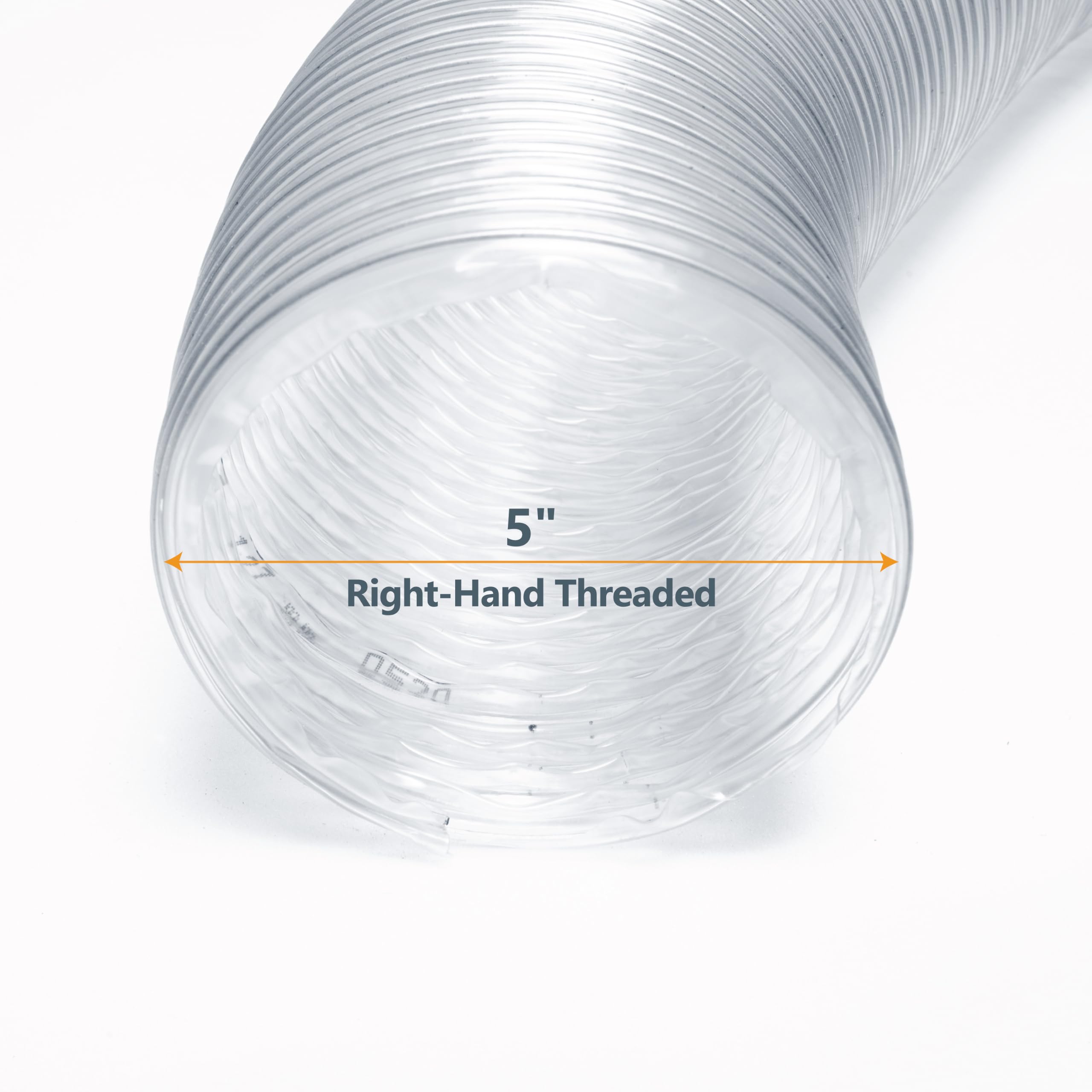 POWERTEC 70255 Manguera antiestática de recogida de polvo (5 pulgadas x 10 pies) | Manguera flexible de PVC en espiral derecha