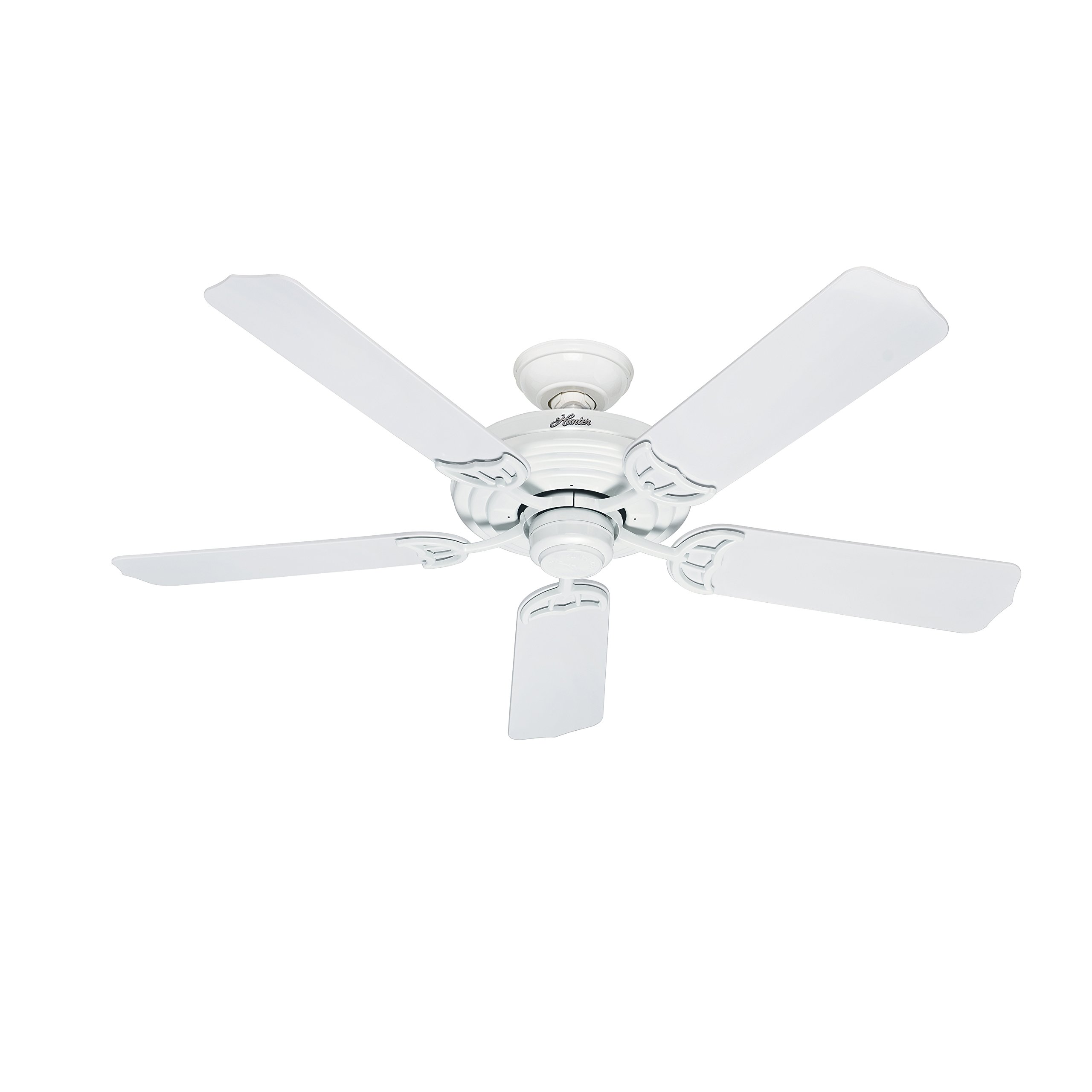 Hunter Fan 52 inch Outdoor Ceiling Fan in White with Stainless Steel Hardware to Resist Rust, 5 Blade (Renewed)