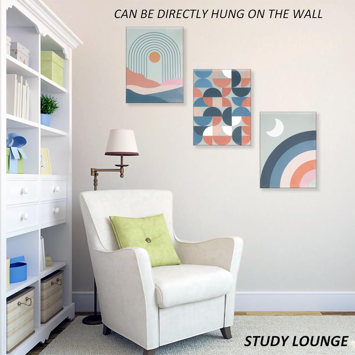 BIHRTC 3 Pieces Canvas Wall Pictures Neutral Abstract Wall Art Decor Printing Boho Wall Decor for Living Room Bedroom Office Home Wall Decorations Artwork Inspiration Wall Pictures (Frame)