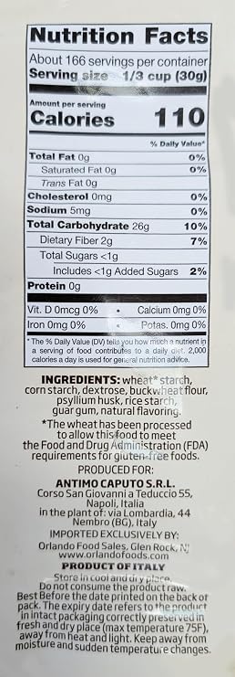 Antimo Caputo Gluten Free Pizza Flour 11 Lb Bulk - All Natural Multi Purpose Flour & Starch Blend for Baking Pizza, Bread, Pasta