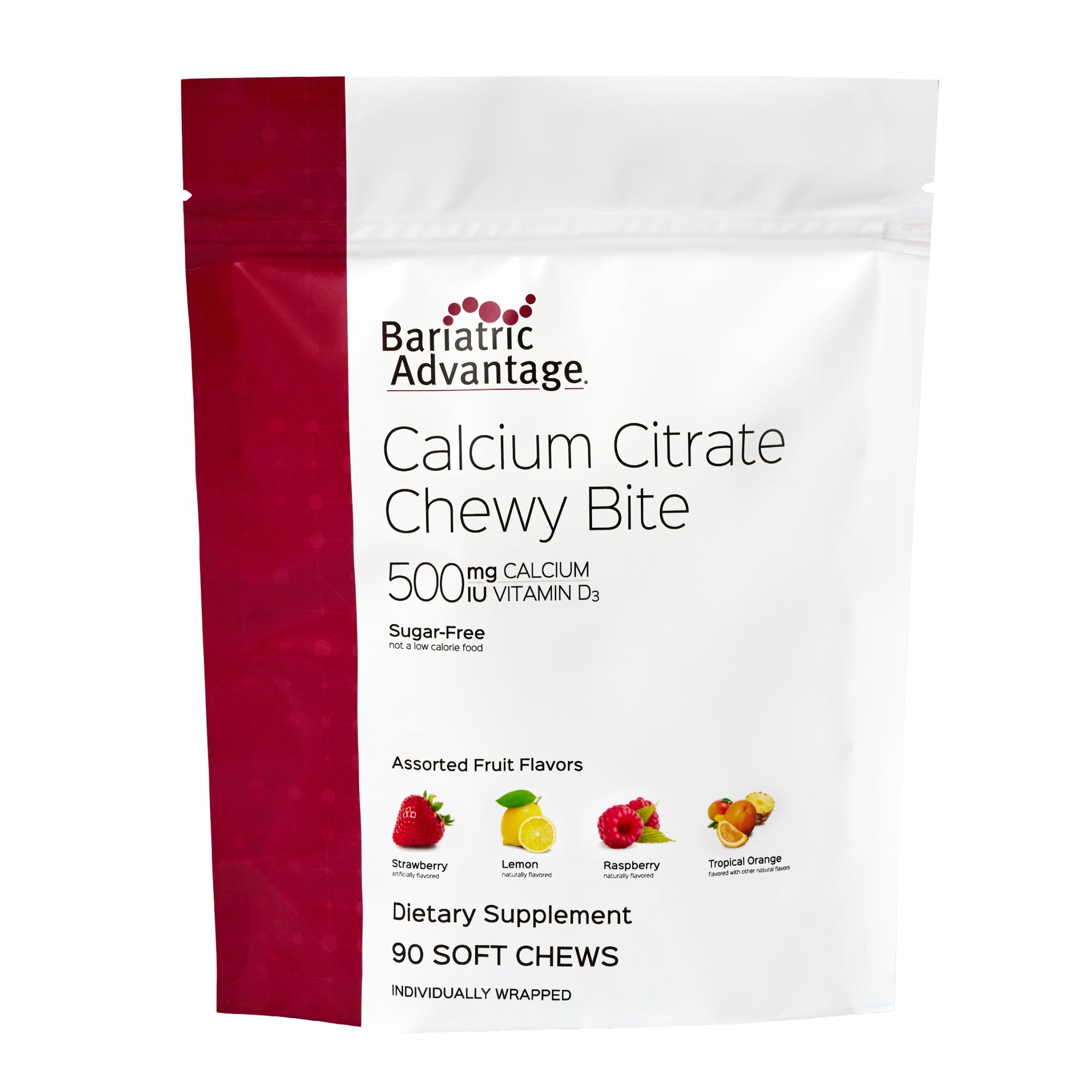 Bariatric Advantage Calcium Citrate Chewy Bites, Assorted Fruit, 90 Ct
