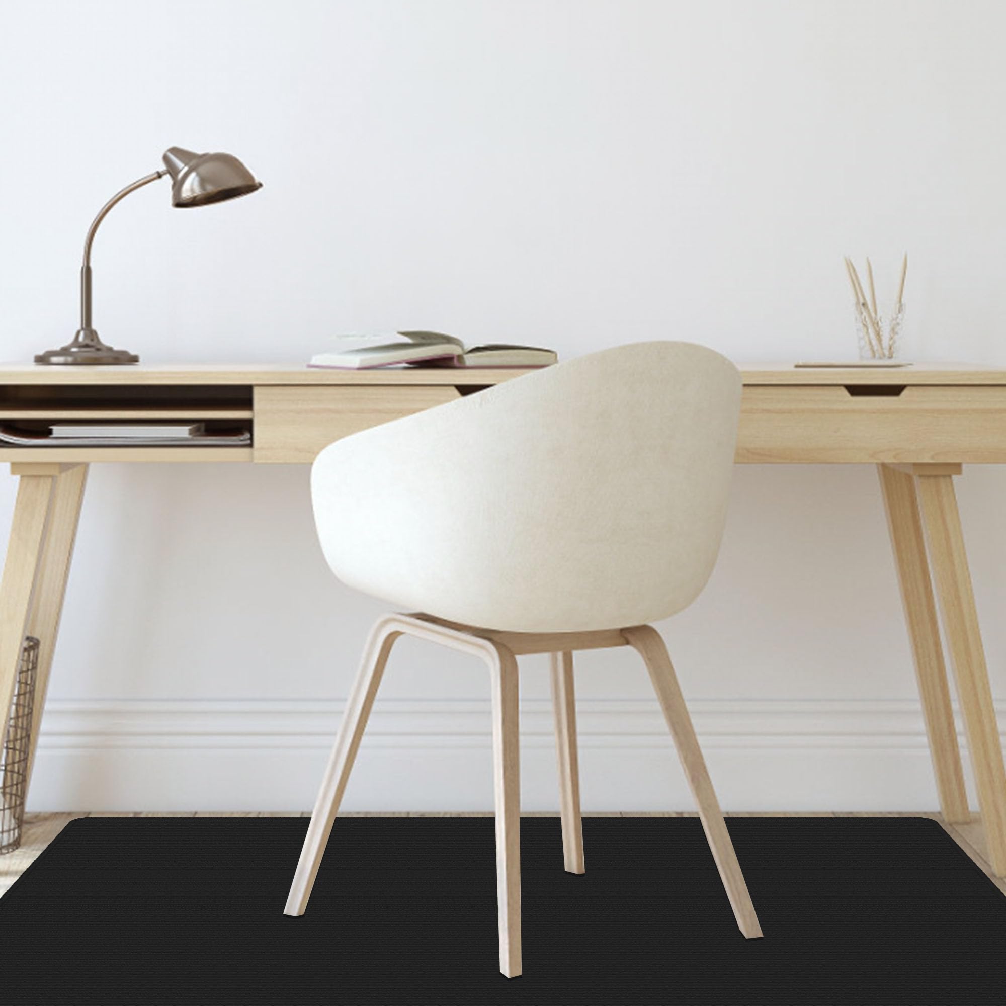 Tapis de Chaise 120 x 200 cm Antidérapant et Insonorisé Tapis de Protection pour Les Sols Facile à Nettoyer pour Parquet, Stratifié, de Sol, Chaise de Bureau, Noir